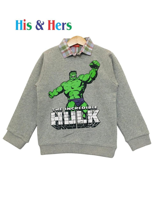 Hulk gray  Double sweat shirt Boys (001)