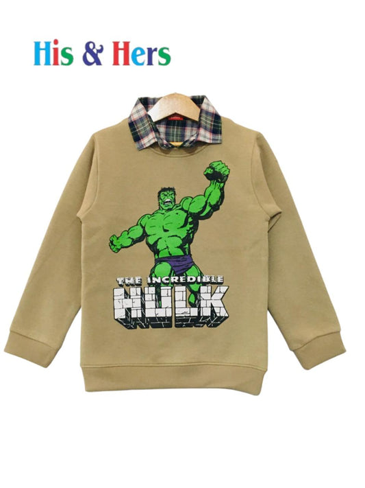 Hulk Light Brown Double Sweat Shirt (002)