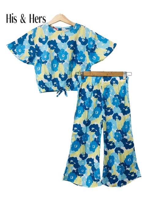Blue Flowers Allover Print Skate Fish Girls [1-4Year] 112