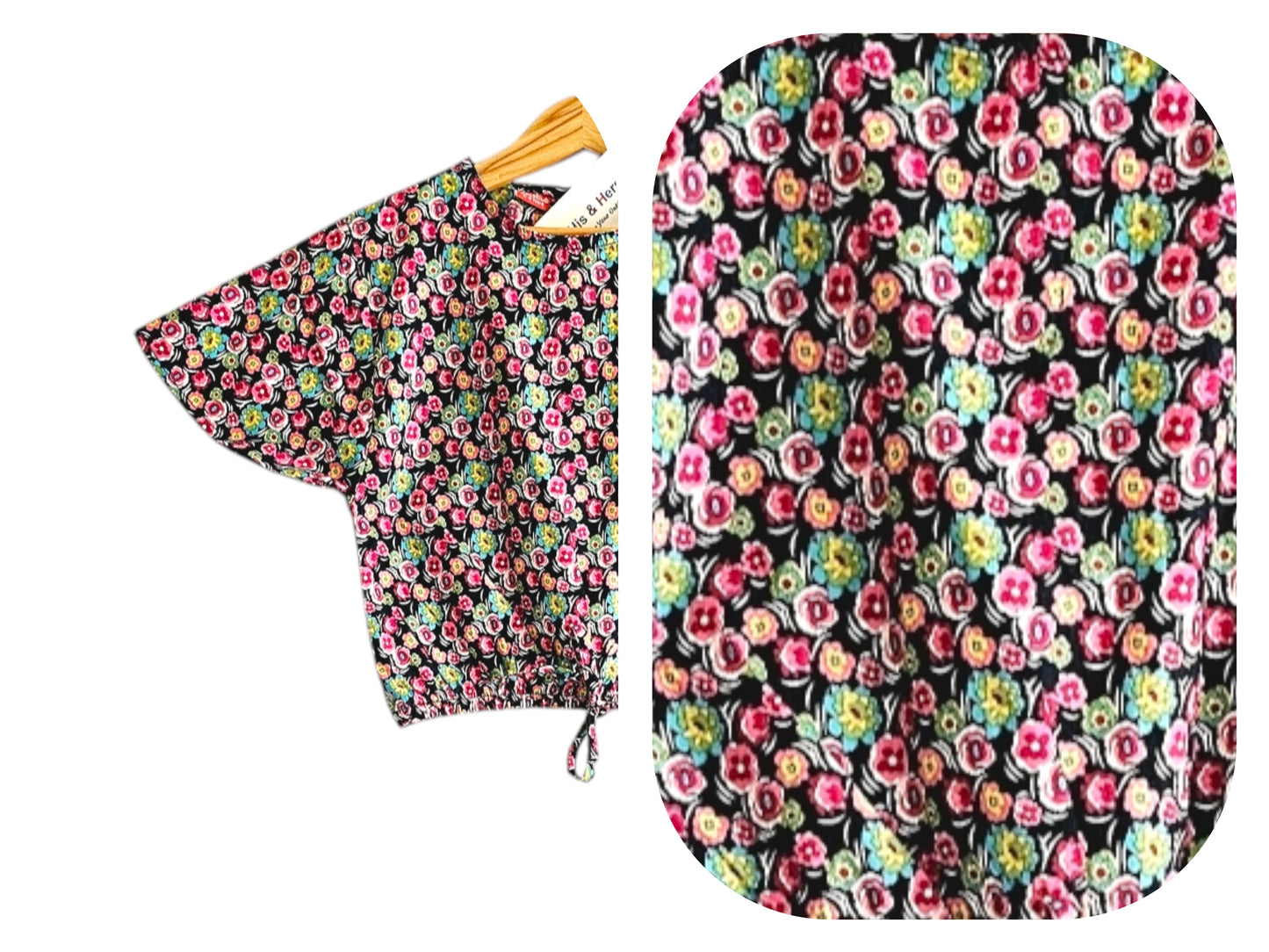 Pink& Yellow Flowers All Over Print Skate Fish Girls 246