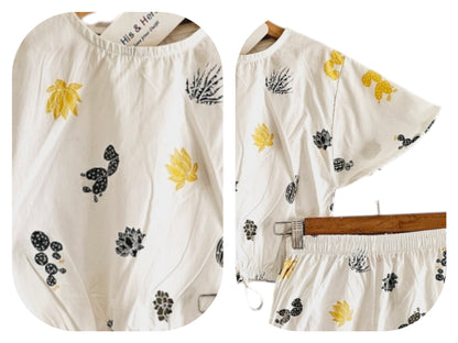 Gray & Golden Flowers White Skate Fish Girls [1-4 Year] 223