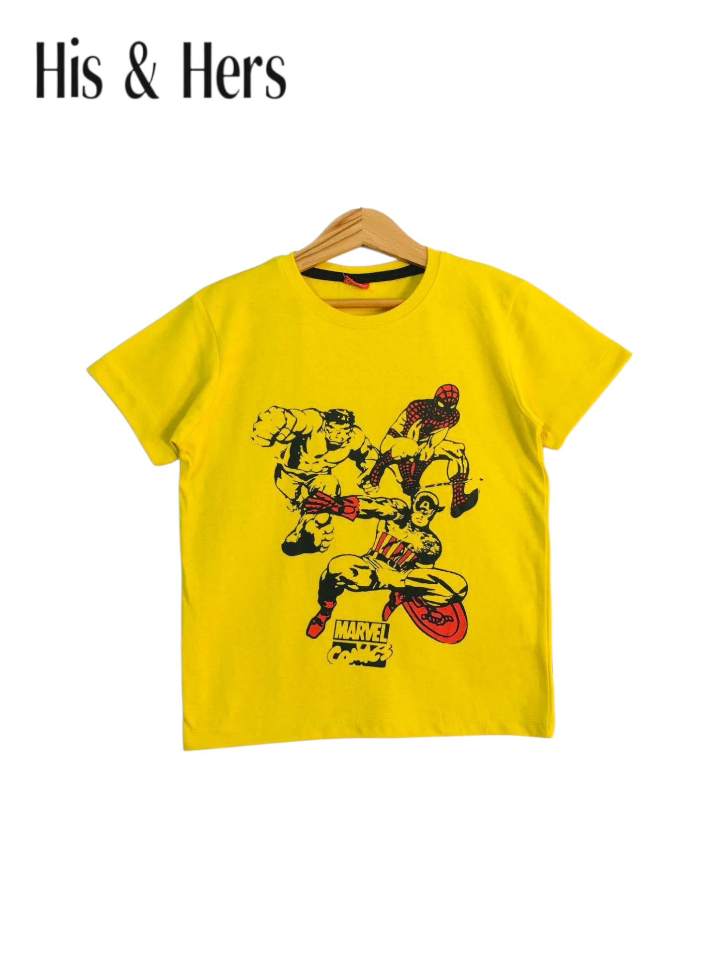 Marvel Comics Yellow T-Shirt Boys 213