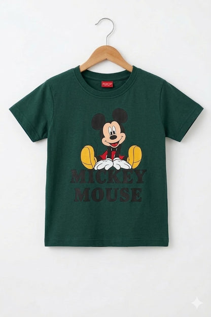 Mickey mouse Printed Green Boys T-Shirt 233
