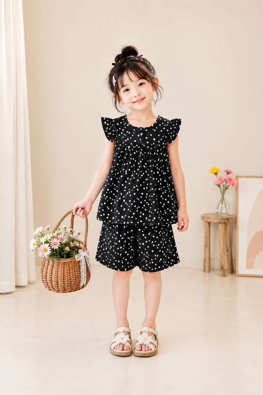 Midnight Polka Dot Elegance Co-Ord Set 234