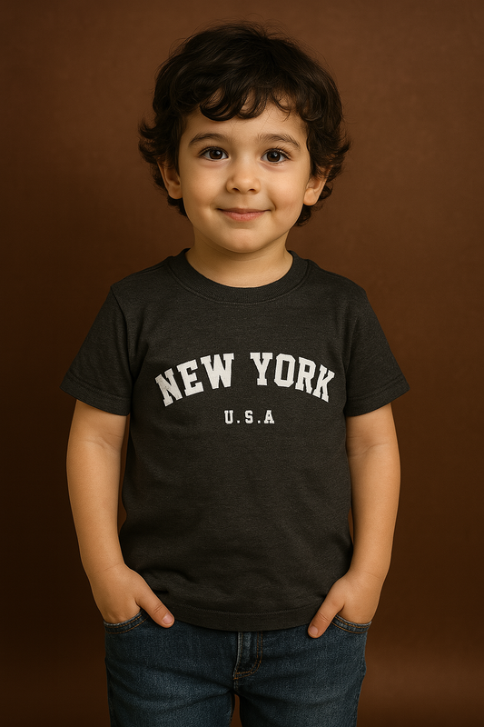 NEW YORK Black Grey T-Shirt Boys 526