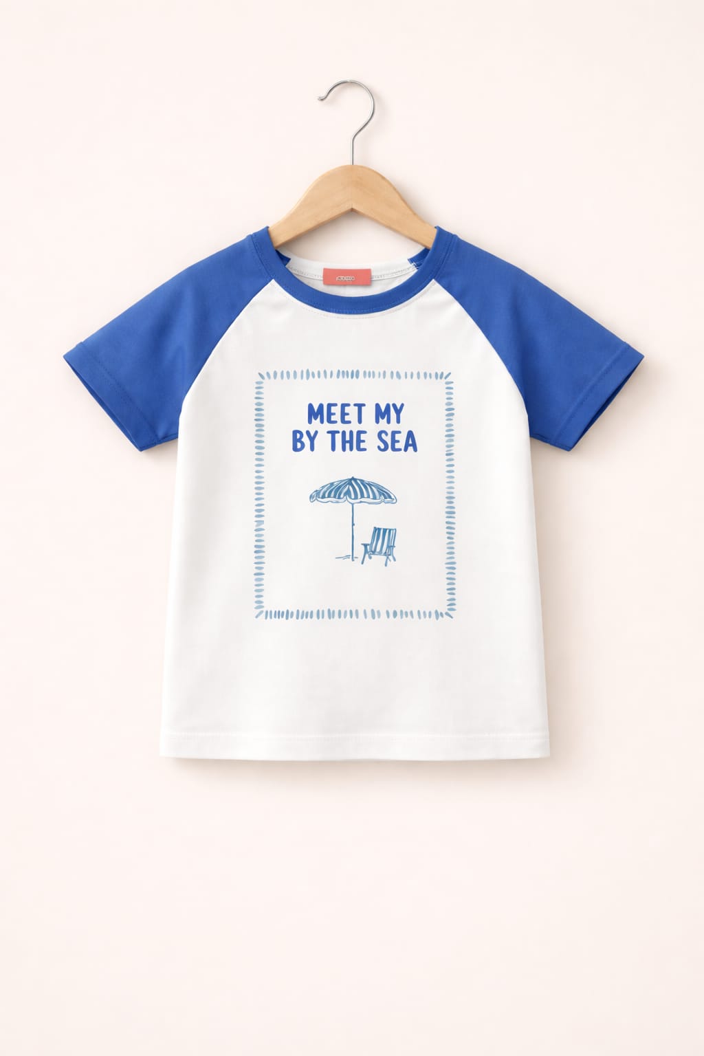 Navy [Meet My By The Sea ] Printed White& Navy Boys T-Shirt 250