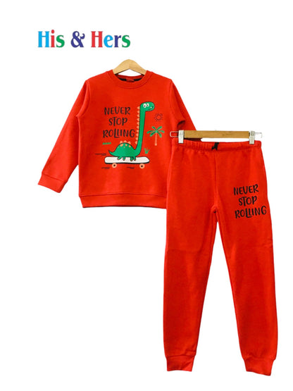"Never Stop Rolling" Red Track Suit Boys L7