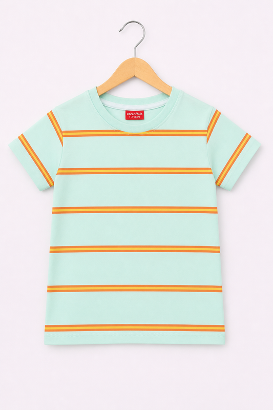 Orange checked Mint Breeze Boys T-Shirt 221