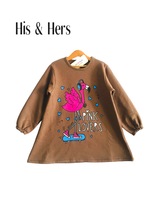 Brown Fleece Long Sweatshirt