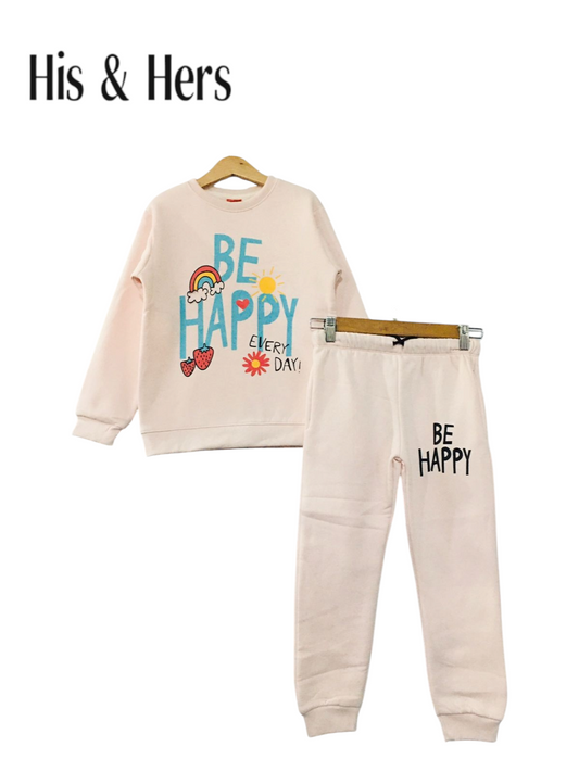 BE HAPPY  light pink Tracksuit Girls 303