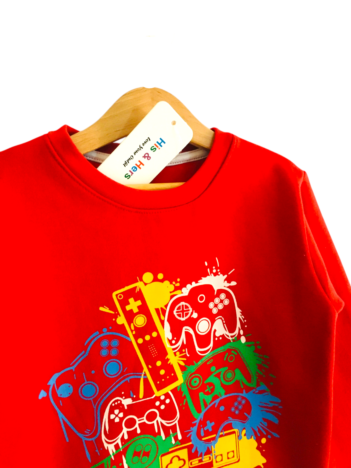 Gaming Print Red Sweatshirt Boys 003 &R