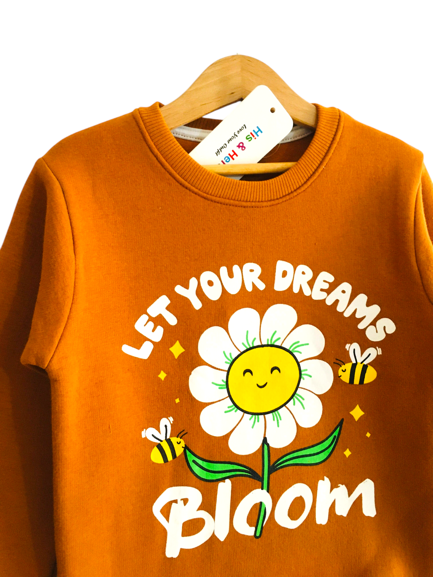 One Flower Orange Sweatshirt Girls (003)