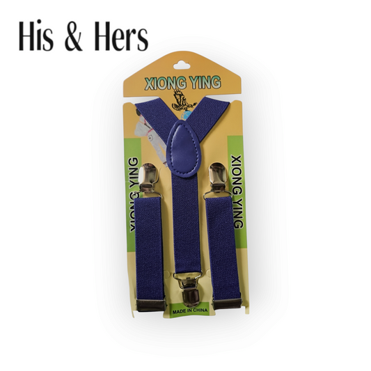 Solid Blue 3 clips Suspender kid's belt