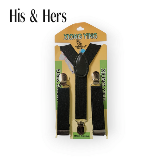 Solid color 3 clips suspenders kids belt