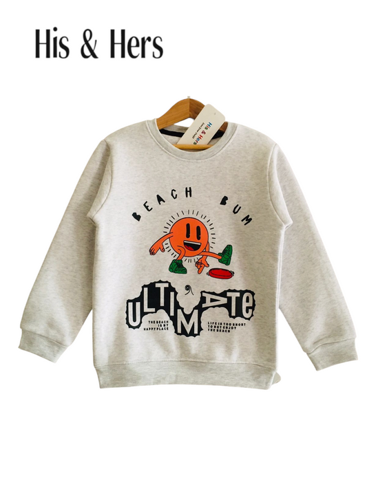 Beach Bum Oatmeal Sweatshirt Boys L10