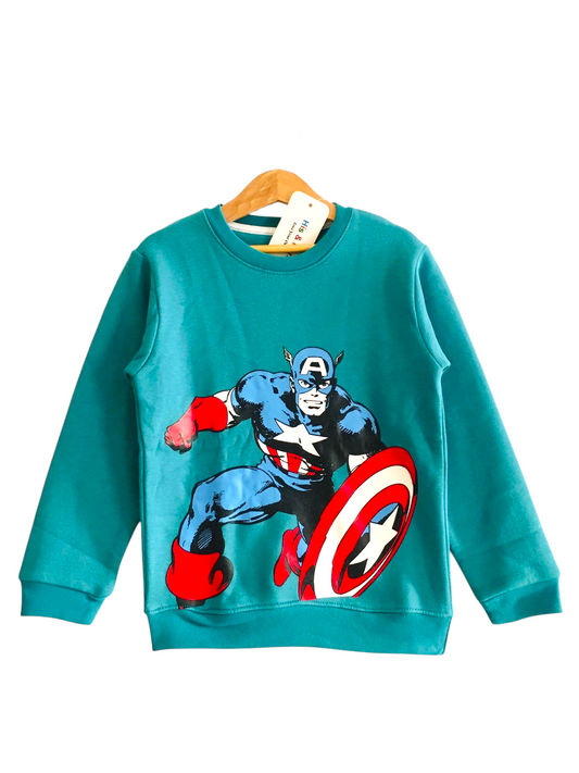 Captain America Blue Sweatshirt Boys L5