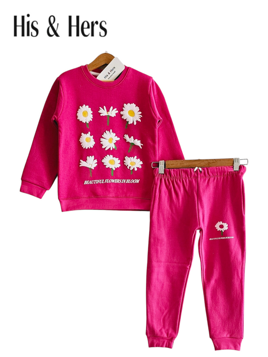 Nine Flowers Pink Tracksuit Girls (004)