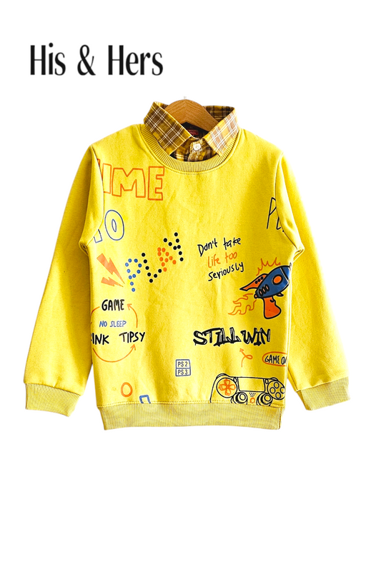 Don't Take Life Seriously Yellow Double Sweatshirt Boys 006A &A