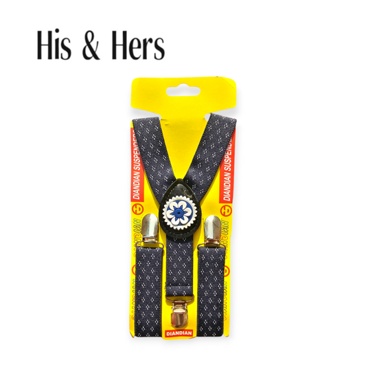 White Dotted Suspenders Kid's Belt