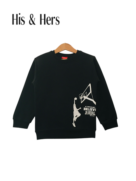 Basketball Black Sweatshirt Boys 002