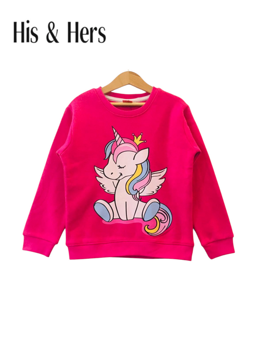 Unicorn Pink Sweatshirt Girls 272