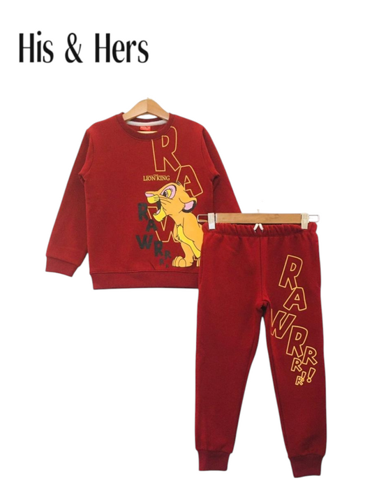 Rawrrr Lion Mahroon Tracksuit Boys L2