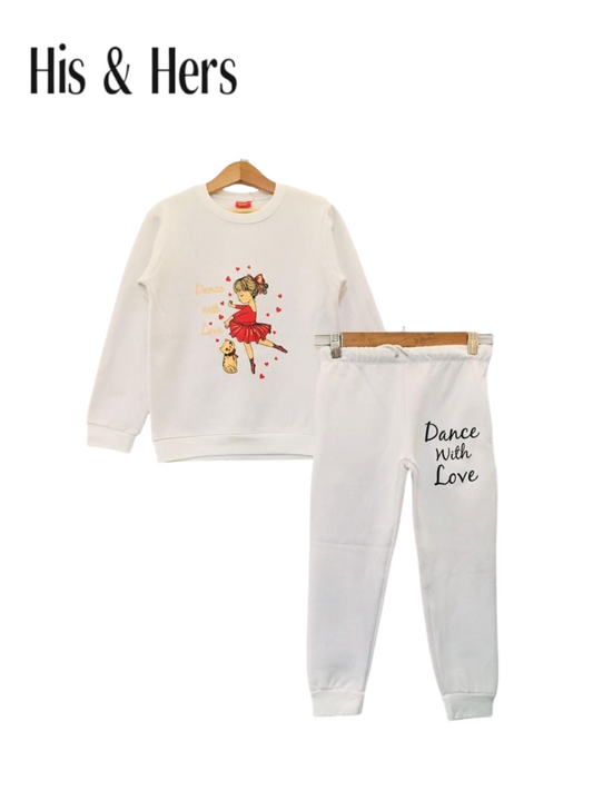 Dance with love white tracksuit girls