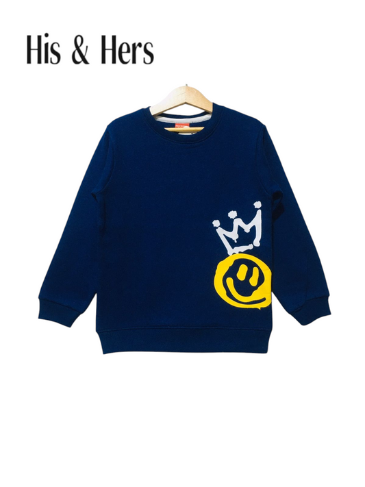 Crown Smile Navy Sweatshirt Boys 006