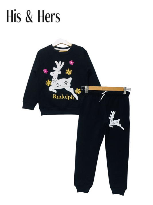 Rudolph Black Tracksuit Girls L11