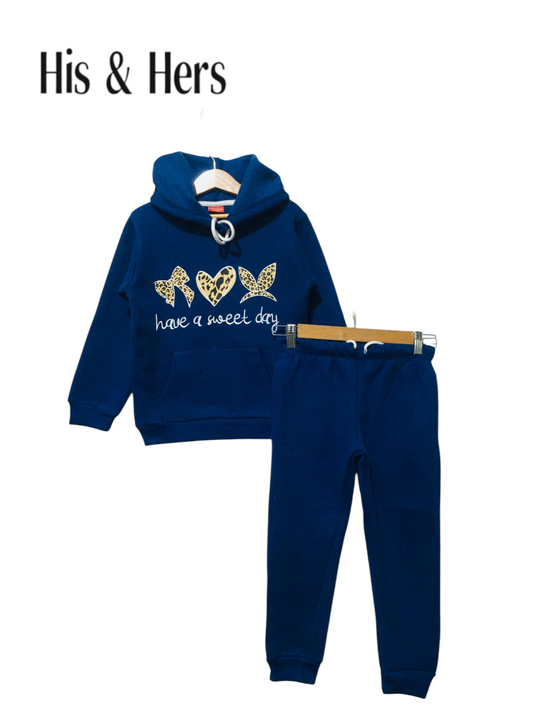 Have a sweet day Blue Hoodie Tracksuit Girls L10