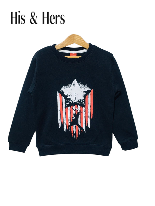 Star Black Sweatshirt Boys L12