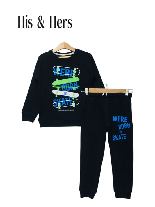 Born to Skate Black Tracksuit Boys 008