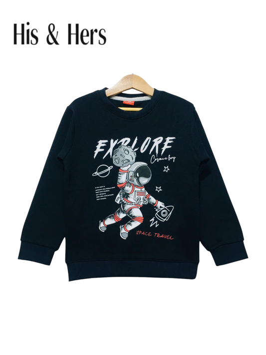 Explore Black Sweatshirt Boys L13