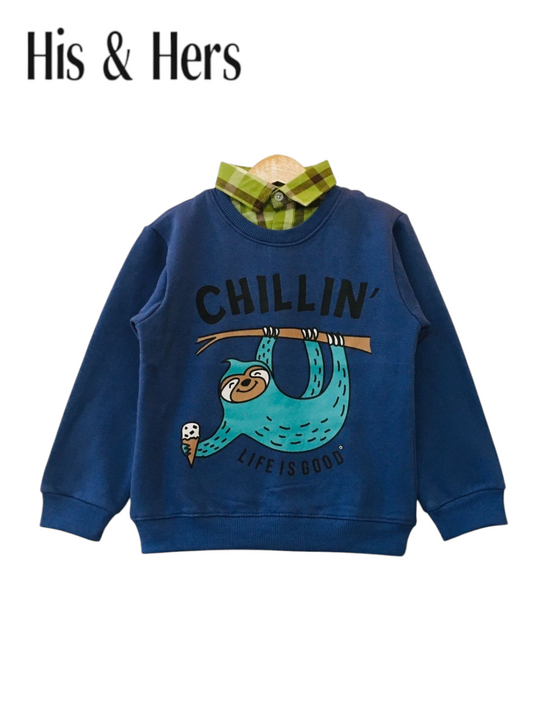 CHILLIN Blue Double Sweat Shirt Boys 273