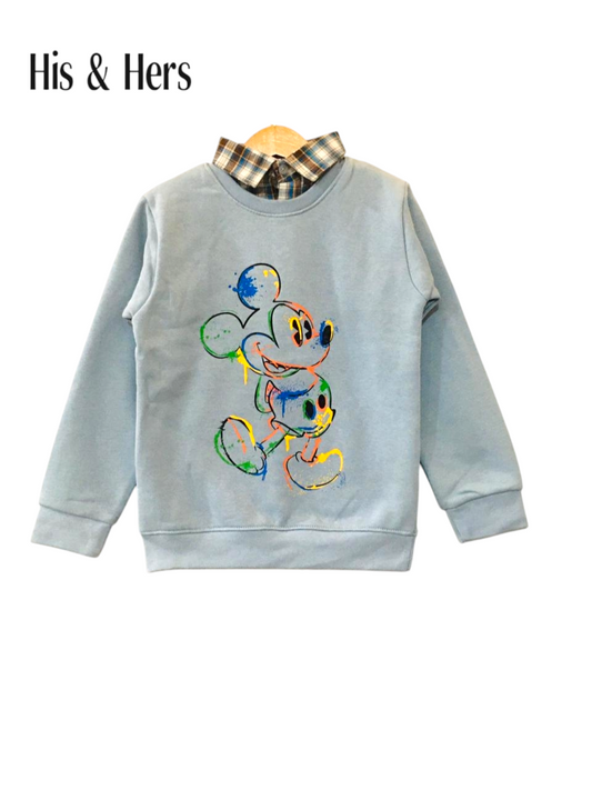 Mickey Mouse light blue double Sweatshirt Boys 415