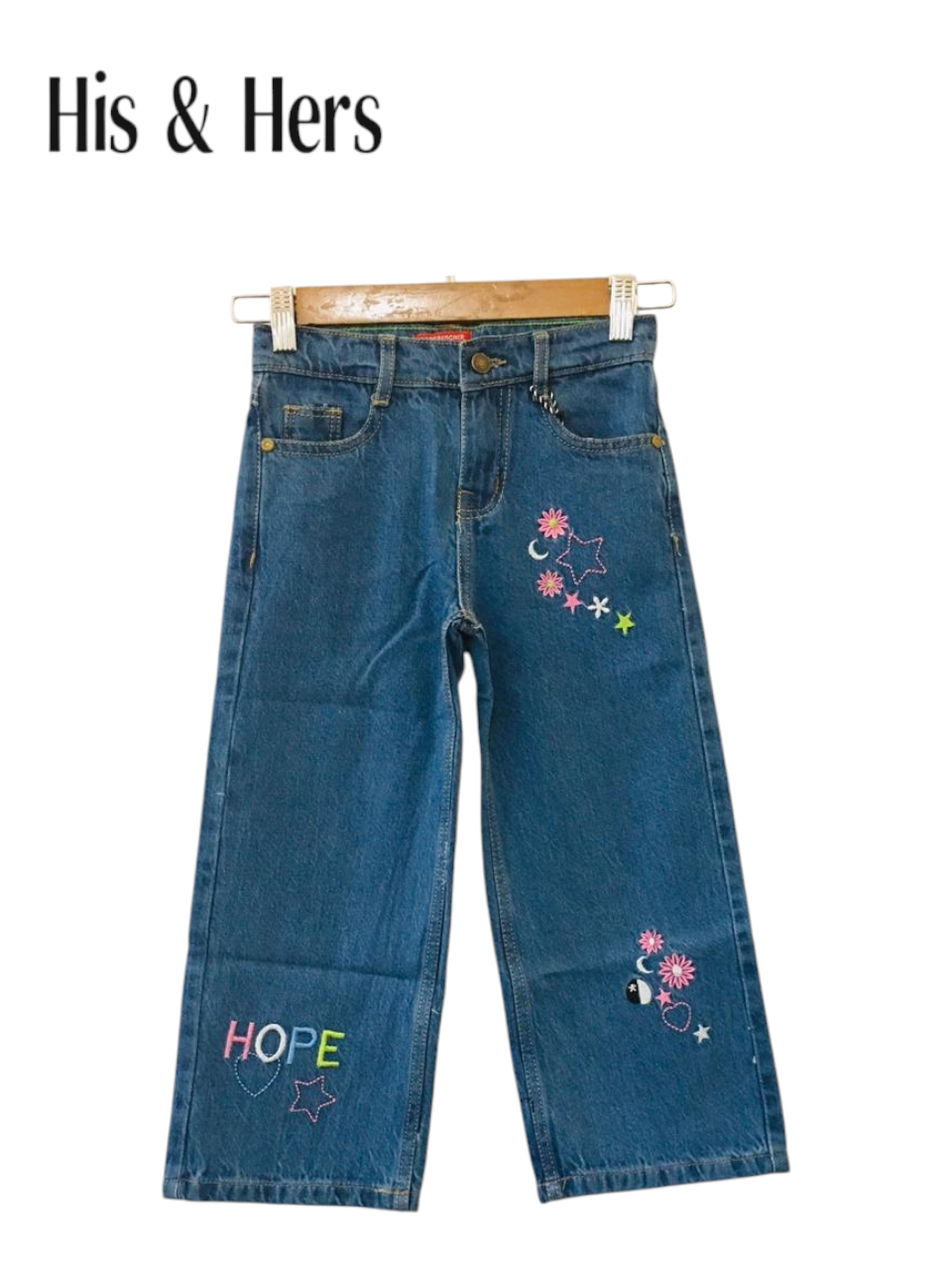 HOPE Embroidered Light Blue  Flapper Jeans Girls 118