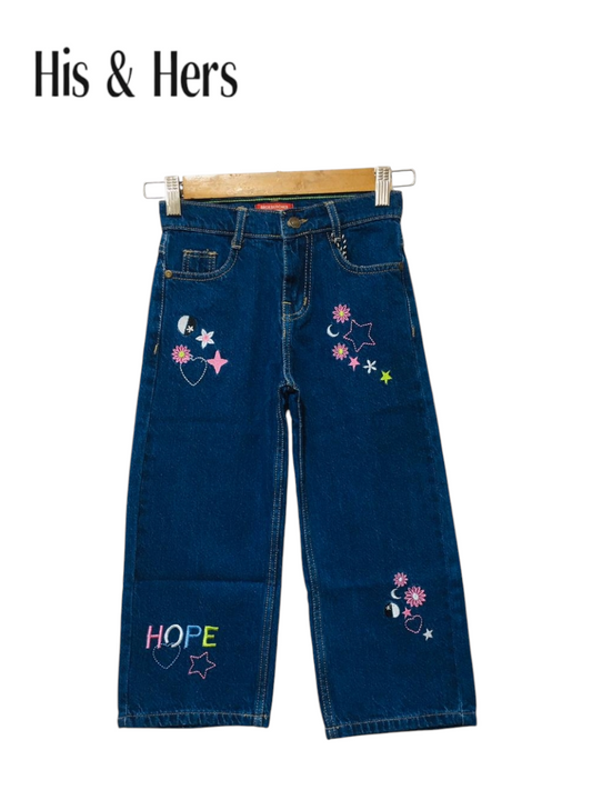 HOPE Embroidered Mid Blue  Flapper Jeans Girls 118