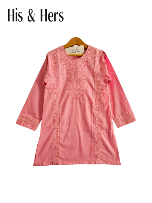 Embroidered Light Pink Girls Top 103