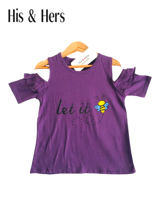 Let it Bee  Kid's Purple T-Shirt Girls 107