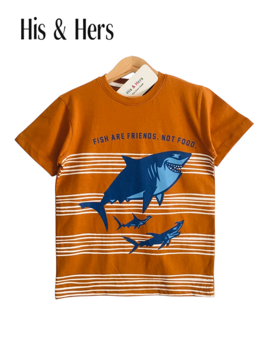 Fish Kid's Burnt Orange T-Shirt Boys 120