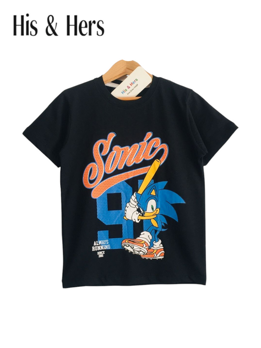 Sonic Kid's Black T-Shirt Boys 120