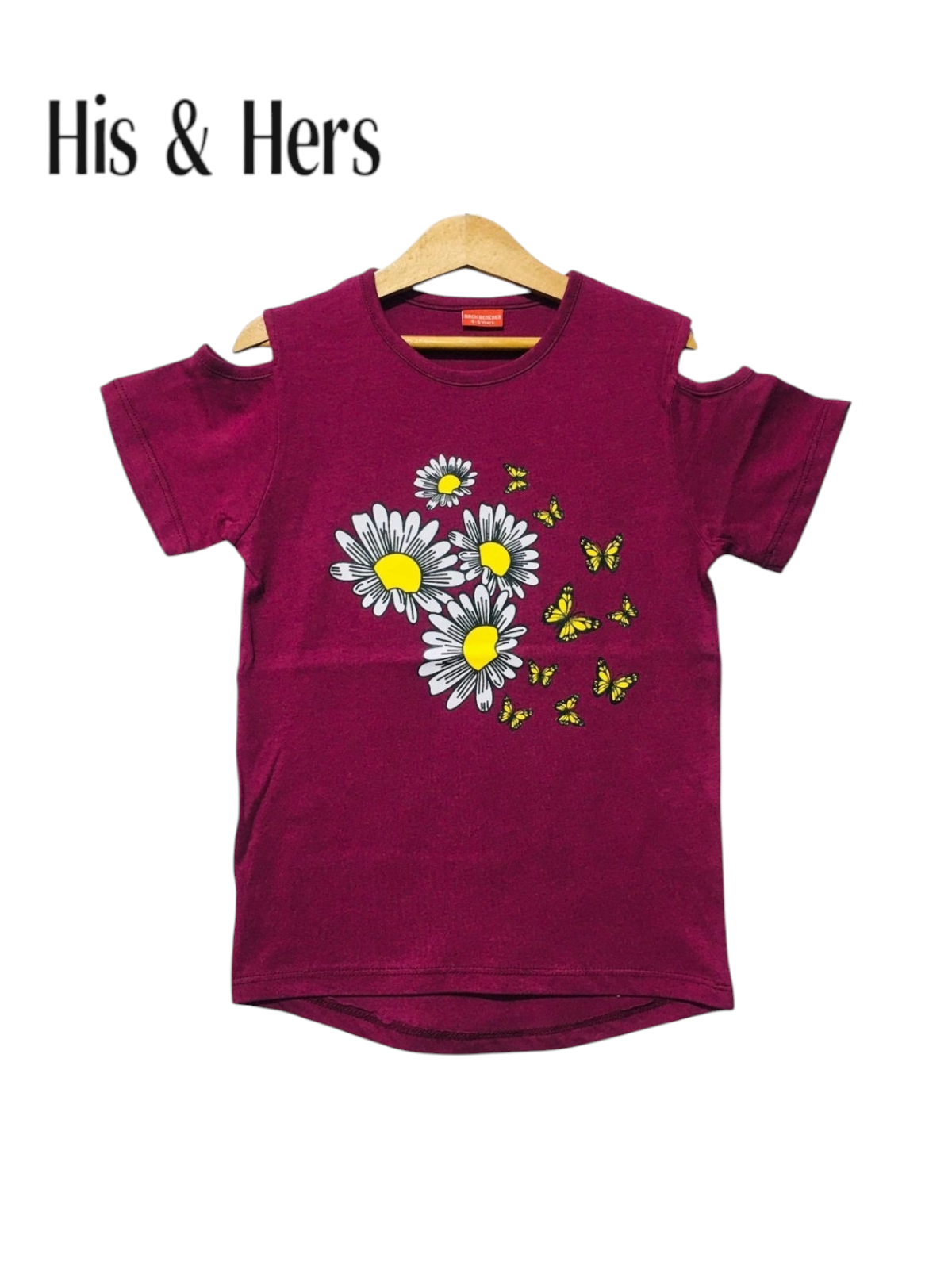 Flowers Kid's Pinkish Purple  T-Shirt Girls 107