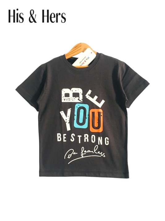 BE YOU Kid's Black-Grey T-Shirt Boys 108