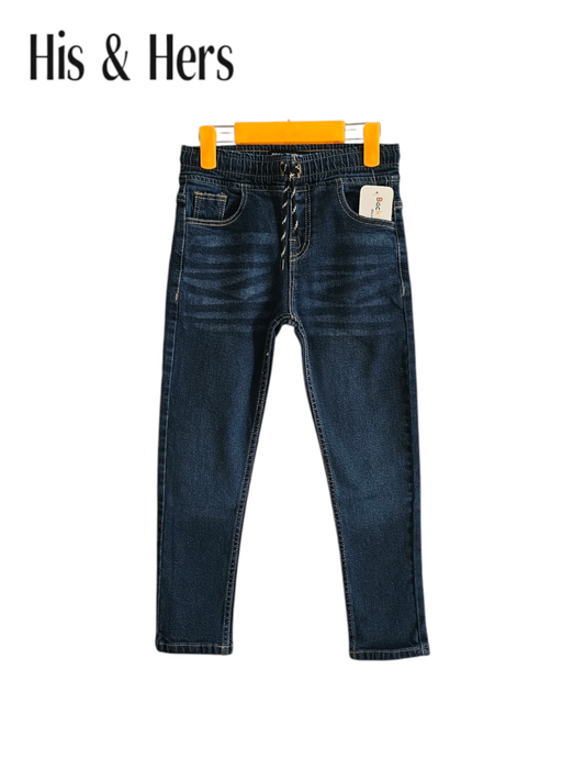 Kid's Elastic Waist Mid Blue Jeans Boys