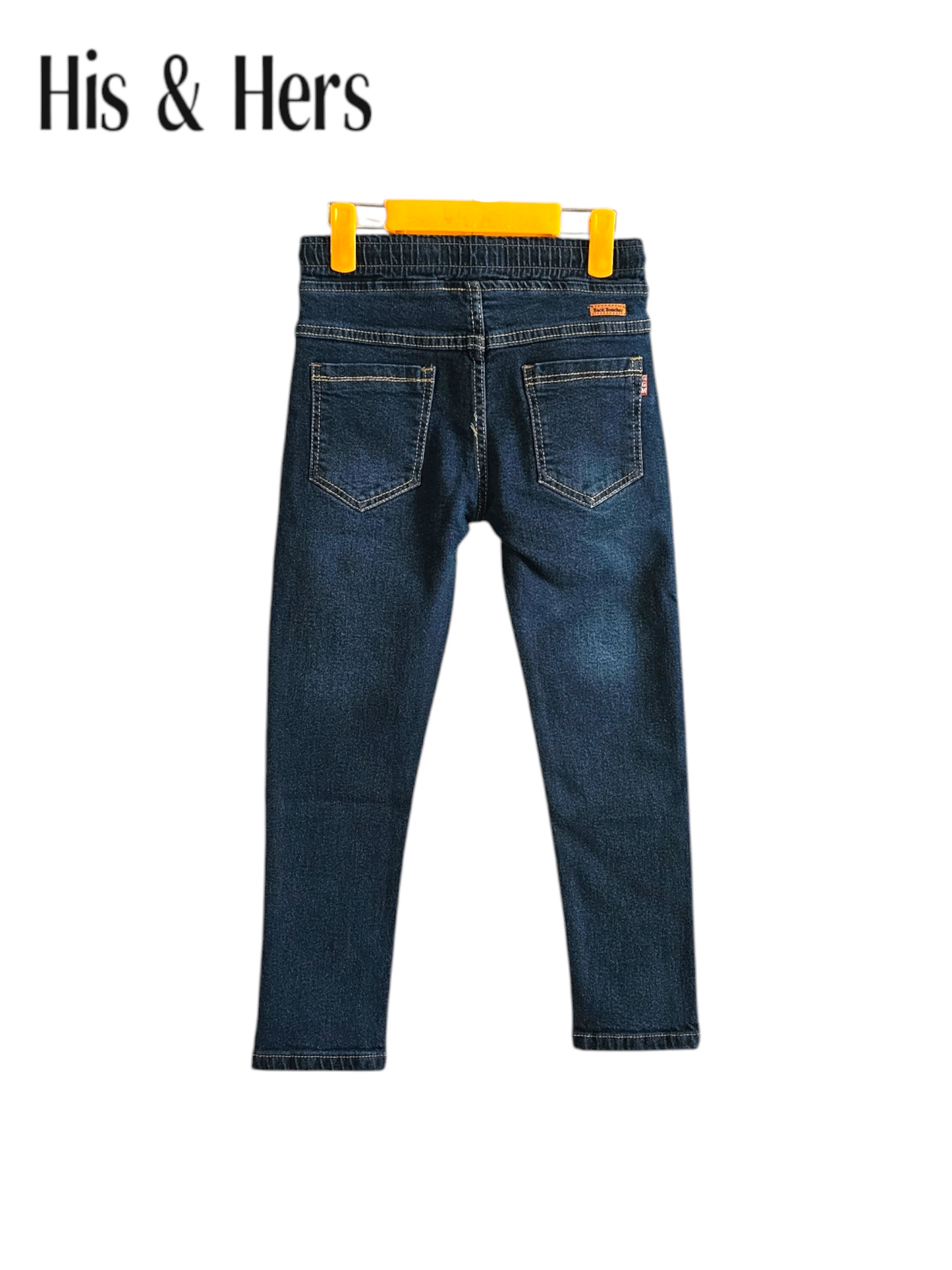 Kid's Elastic Waist Mid Blue Jeans Boys