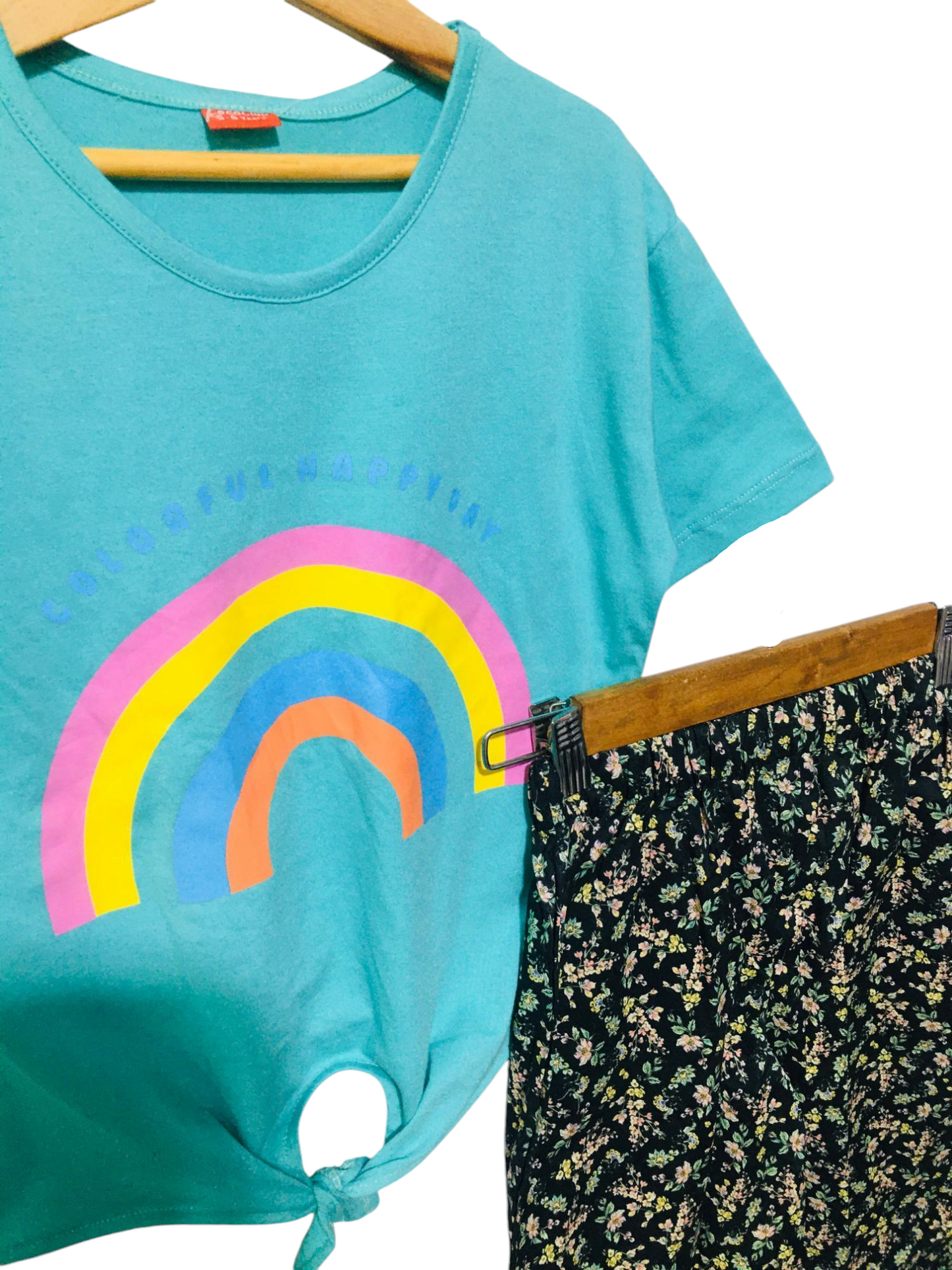 Rainbow Kid's Blue T-Shirt & Cotton Flapper Girls 108