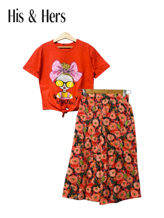 Girl Print Kid's Carrot T-Shirt & Cotton Flapper Girls 109