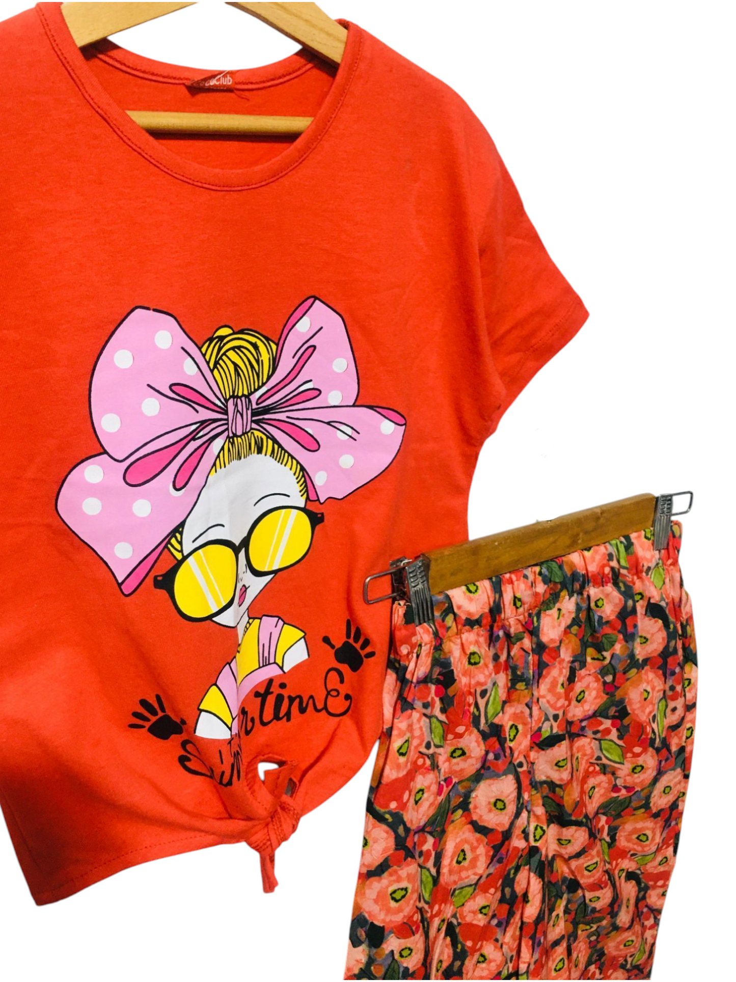 Girl Print Kid's Carrot T-Shirt & Cotton Flapper Girls 109