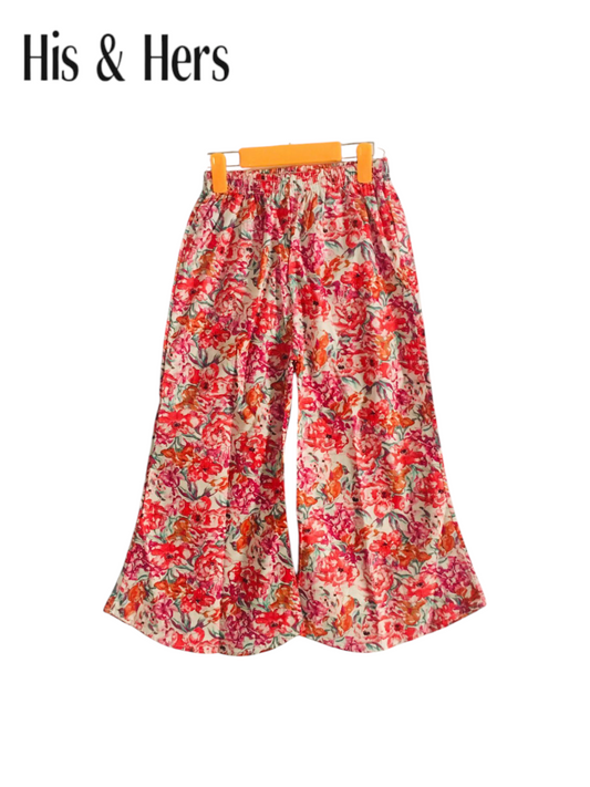 Orange &Pink Flowers Cotton Flapper
