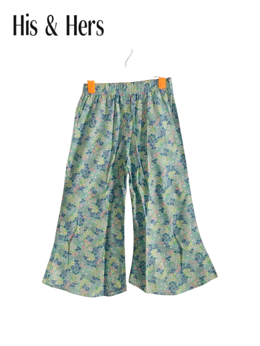 Blue& Pink Flowers Cotton Flapper